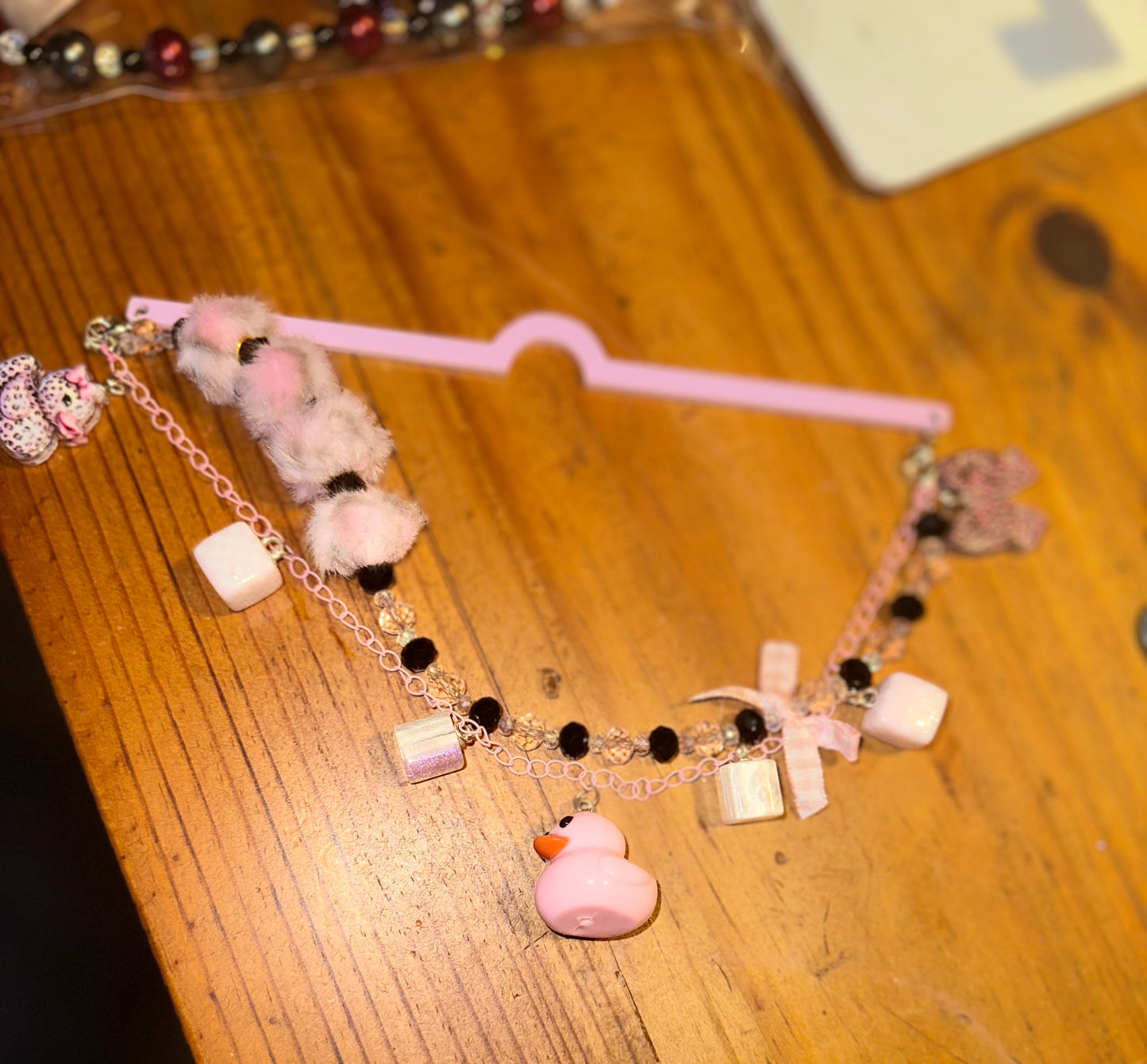 Pink Duckie Handmade Car Charm