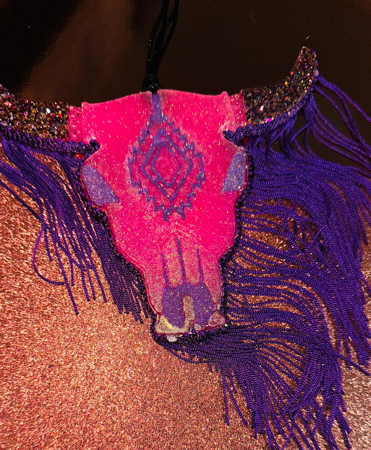 Handmade Bull Skull Fringe Freshie|Western Car Air Freshener