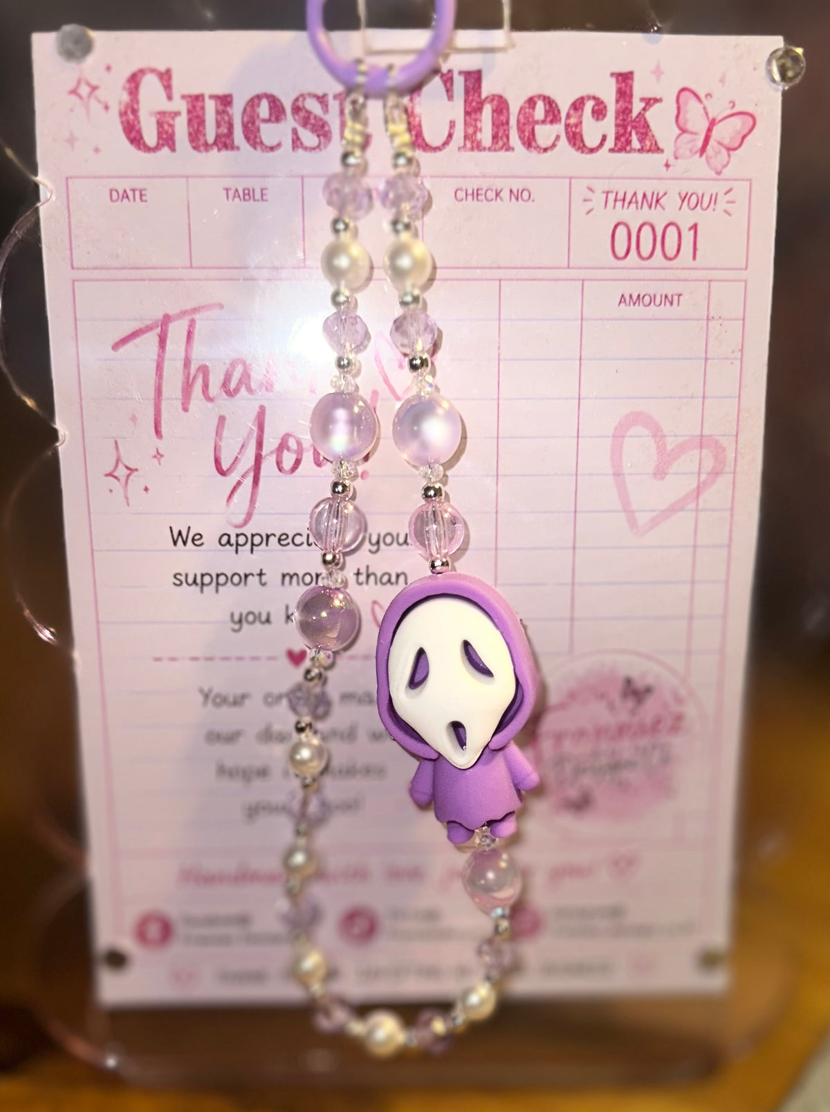 Pink Scream Phone Chain | Beaded Phone, Wallet & Bag Charm