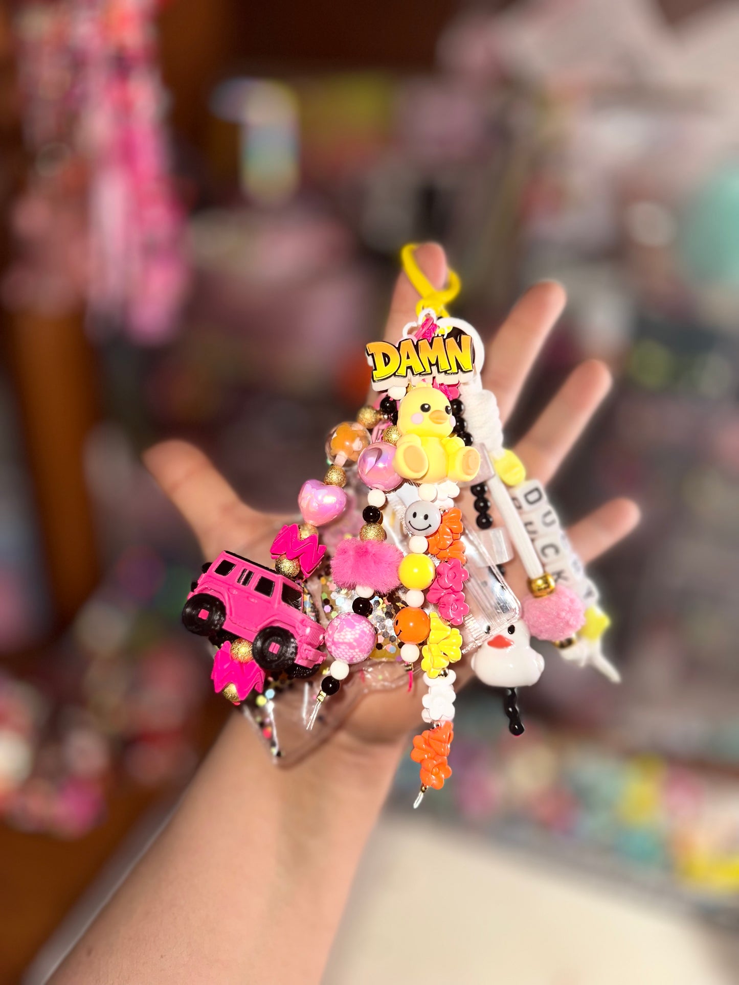 Jeep Girl Handmade Beaded Bag Charm